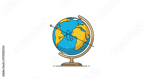 Globe with pins showing travel destinations around the world.