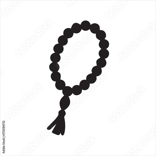 Tasbih icon silhouette vector with white background