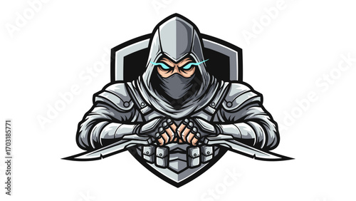 Stealth Assassin Mascot Logo Illustration