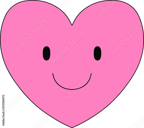 pink heart with a smile