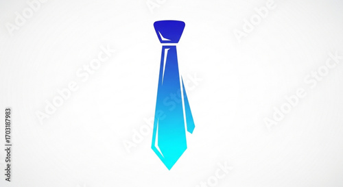 Sharp modern blue tie icon symbolizing business success, professionalism, and formal attire for executive presentations and corporate branding needs