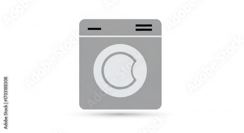 Sleek modern washing machine icon representing clean laundry and household efficiency for domestic or commercial use