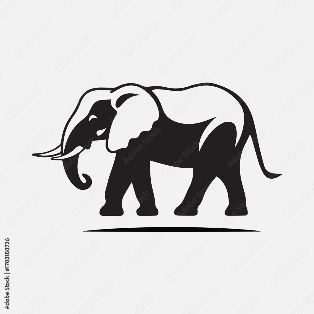 Obraz premium Elephant icon vector black, Adobe Illustrator Artwork