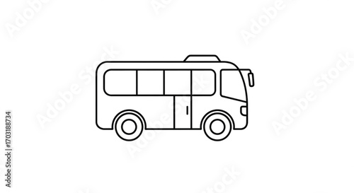 Modern bus icon for transportation concepts and travel services, offering a clean and versatile design element for digital and print media, perfect for websites and presentations