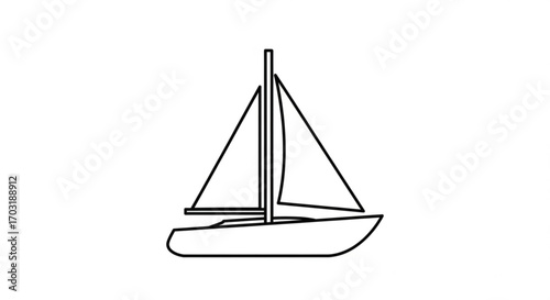 Sleek sailboat silhouette gracefully gliding across open waters, embodying freedom and adventure for your next project.