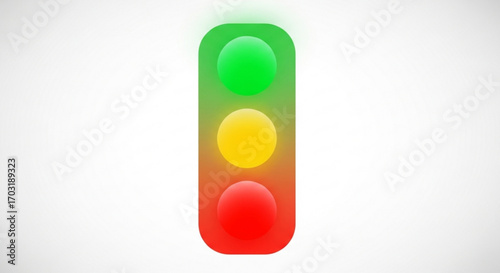 Vibrant traffic light displaying red, yellow, and green signals, a universally recognized symbol for direction, safety, and decision-making, perfect for transport and business concepts.