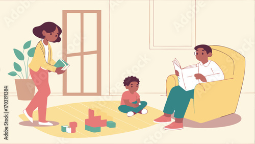Family enjoying quality time together indoors.