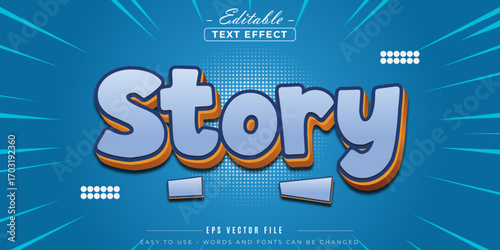 Cartoon style story editable text effect.