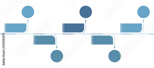 Timeline - infographic template with five elements with place for dates, icons and text
