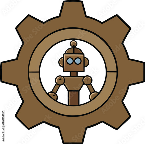 A simple, geometric logo for a robotics company. 