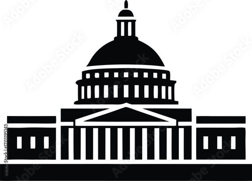  capitol icon silhouette vector illustration
