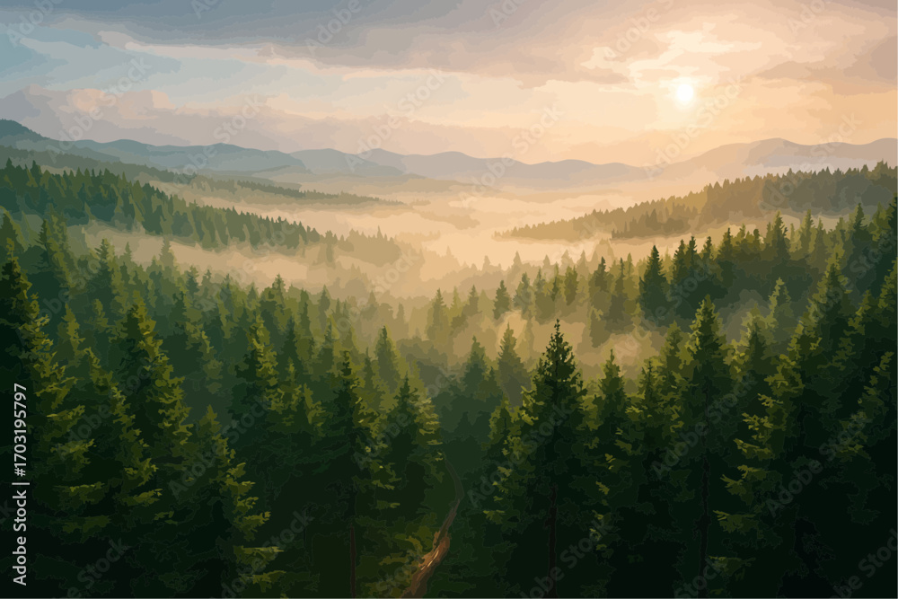 Obraz premium morning in the mountains