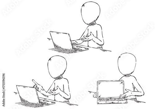 ノートPCをする人3種