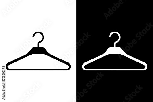 Minimalist Clothes Hanger Icon. Garment Accessory and Fashion Silhouette