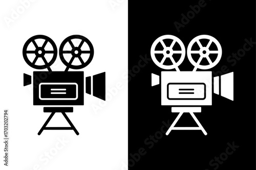 Minimalist Video Camera Icon Vector Illustration Design