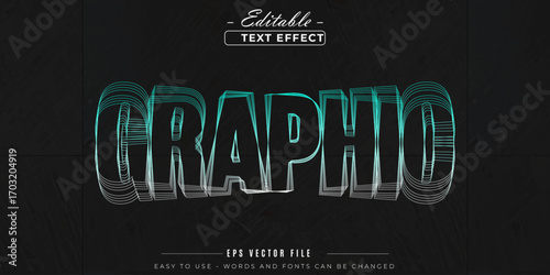 Graphic text style, editable text effect.