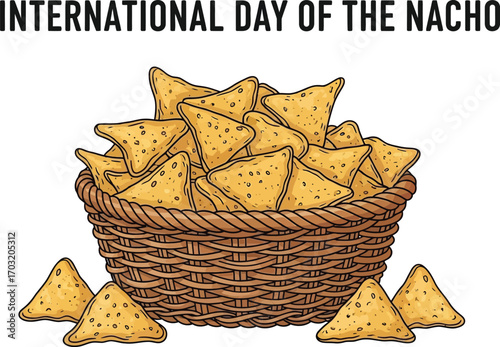 Basket full of delicious nachos for international day of the nacho