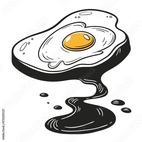 Fried Egg with Dripping Yolk.