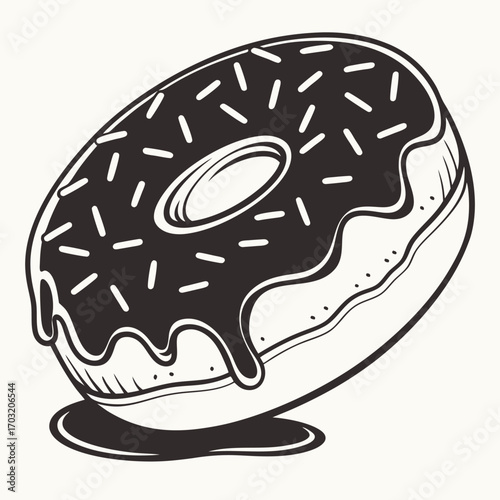 delicious chocolate donut with sprinkles.