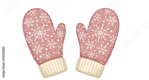 Pink warm gloves