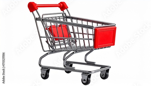 Mini Shopping Cart Isolated on White Background