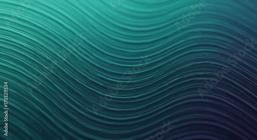 Fluid teal waves background creating a calming ocean-like abstract pattern