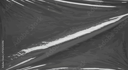 Abstract black plastic wrap texture with light streaks and subtle gradient