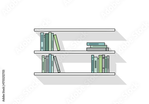 Bookcase with books