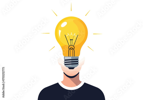 Idea Concept Light Bulb Head