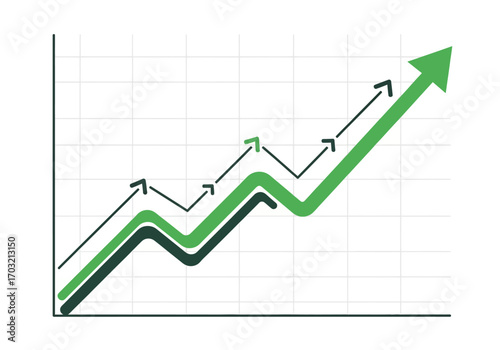An upward trending graph showing growth and progress.