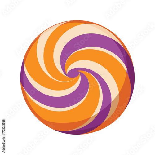 Swirling Candy Lollipop Orange Purple Cream sweet treat