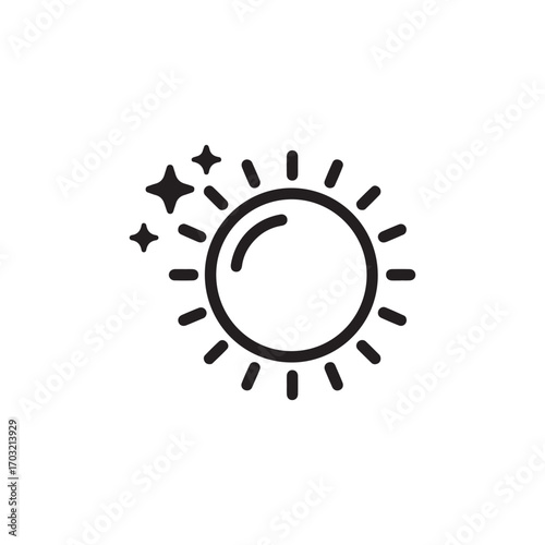 Brightening icon or Brightening sign vector isolated in flat style. Best Brightening icon for product packaging design element. Brightening sign for packaging design element.

