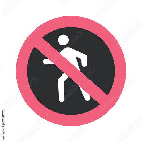 No pedestrians sign isolated on white background