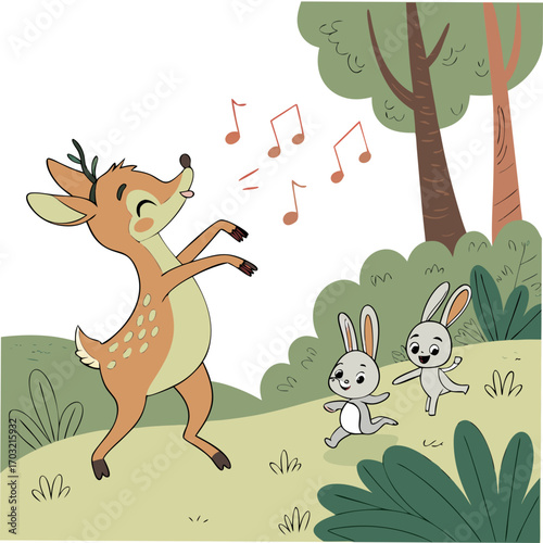 set of funny animals