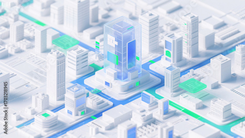 isometric view of a city