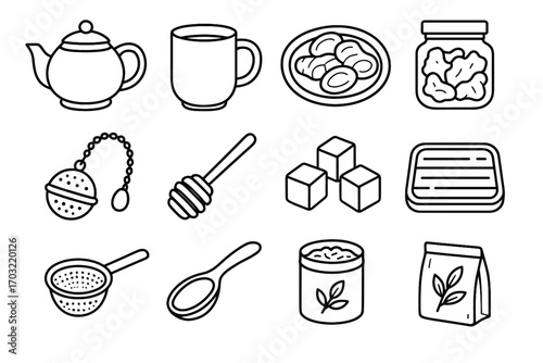 Ginger loose vector ball dried icon clay sachet tea tray