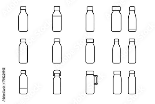 Handle bottles vector icon mug smooth silicone loop bottle insulated office bamboo