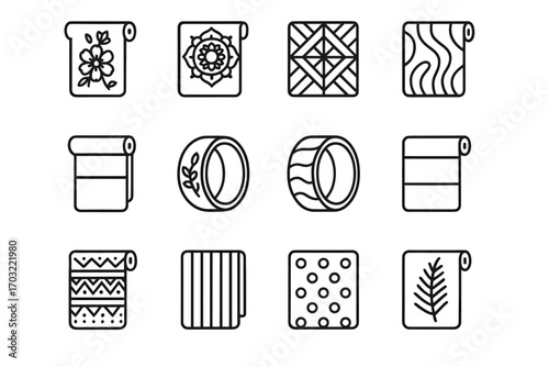 Abstract patterned gear yoga vector gradient nature mat icon print floral wheel
