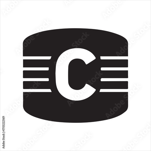 captain armband icon silhouette vector with white background
