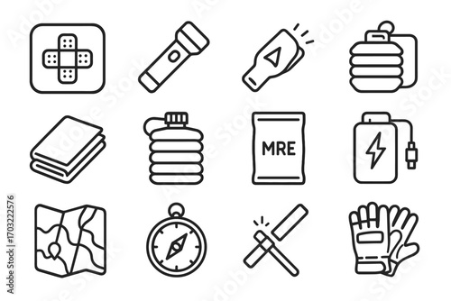 Small emer mre rugged icon blanket collapsible stick pack vector silver