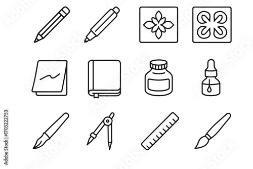 Compass ultra icon marker art drawing soft tattoo fine tip vector hinged