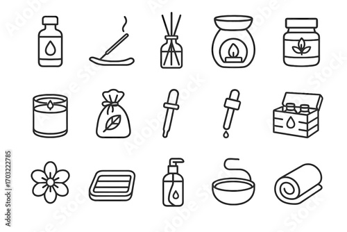 Stone aromatherapy dropper stick bottle tray vector oil icon icons holder spray