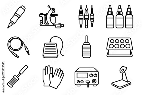 Cup machine kit stand tattoo vector clip icon foot holders icons coil