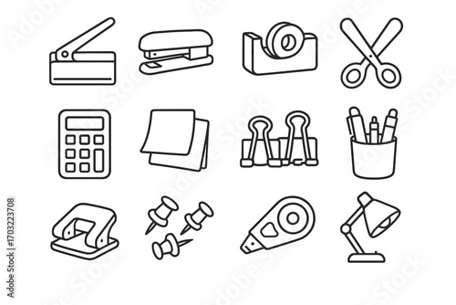 Correction tape tool puncher lamp compact desk stapler cutter icon mini hole