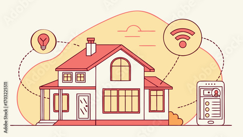 Smart Home Technology Illustration.