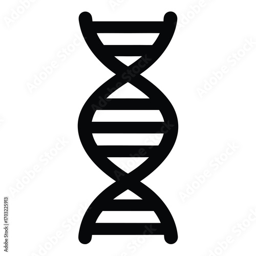 Stylized illustration of double helix DNA molecule on a white background