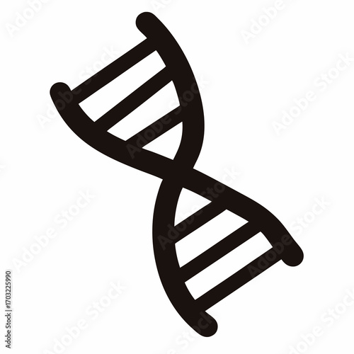 Simple DNA strand graphic in black and white for educational purposes