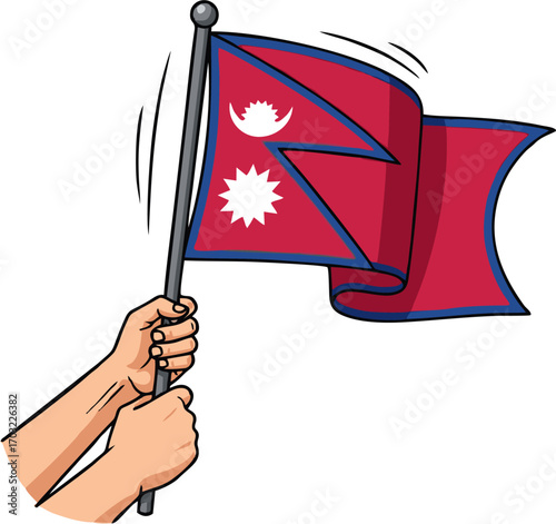 Nepal Flag Waving A Proud Symbol of the Nation