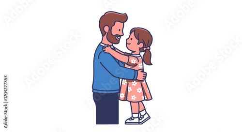 Happy Father and Daughter Embrace.