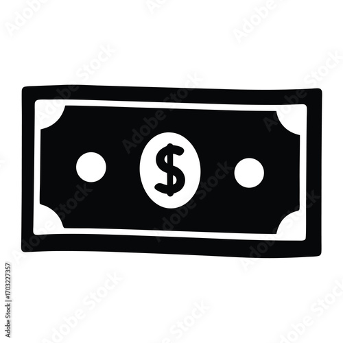 Simple Doodle Style Depiction of United States Dollar Bill Currency